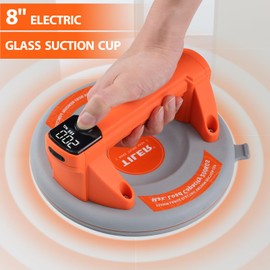 Glass Suction Cups to Lift Large Glass,280 LBS Max Load Electric Vacuum Suction Cup with Non-Slip Handle, Heavy Duty Lifter for Lifting Glass, Tile, Granite, Metal, Furniture