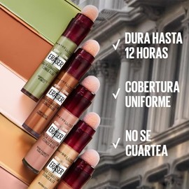 Maybelline Instant Age Rewind Corrector facial 3 en 1, Tono Orange, 6ml - Maquillaje que borra ojeras y líneas finas, cubre imperfecciones, corrige, contornea e ilumina, cobertura media, hasta 12hrs de uso hidratante