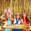 Newhomestyle 2 Pack Metallic Tinsel Foil Curtains Streamer, 3 * 8