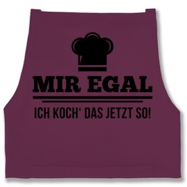 Shirtracer - Apron - Cooking Apron - Adult - Mir egal ich koch das jetzt so, 4 Aubergine