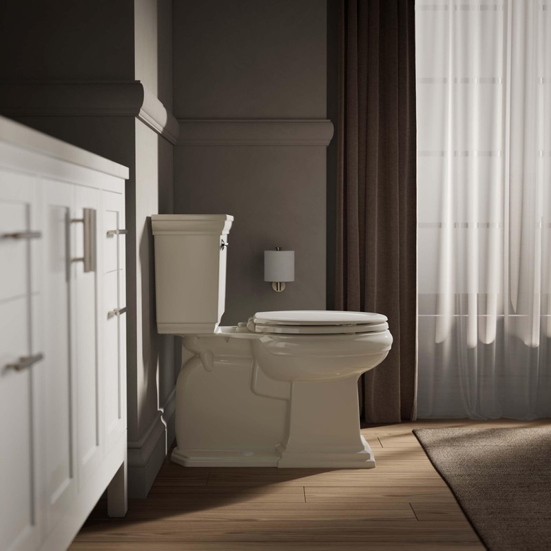 KOHLER Stonewood Quiet-Close, Elongated Toilet Seat Soft Close, Durable Wood,