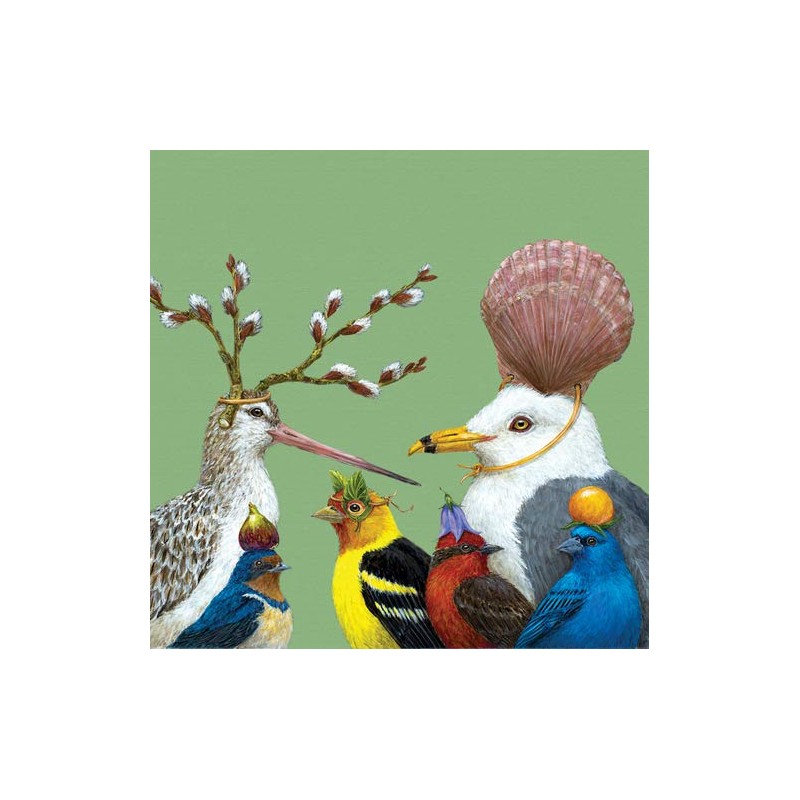 Frolicking Friends Paper Beverage Cocktail Napkins, Bundle of 3 (20ct)