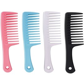 4pcs Detangler Combs Wide Tooth Combs, Large Handle Detangler Smooth Hair Combs For Long Oily Curly Thick Hair, Reduce Hair Loss&Damage Breakages, Salon Styling Comb For Women