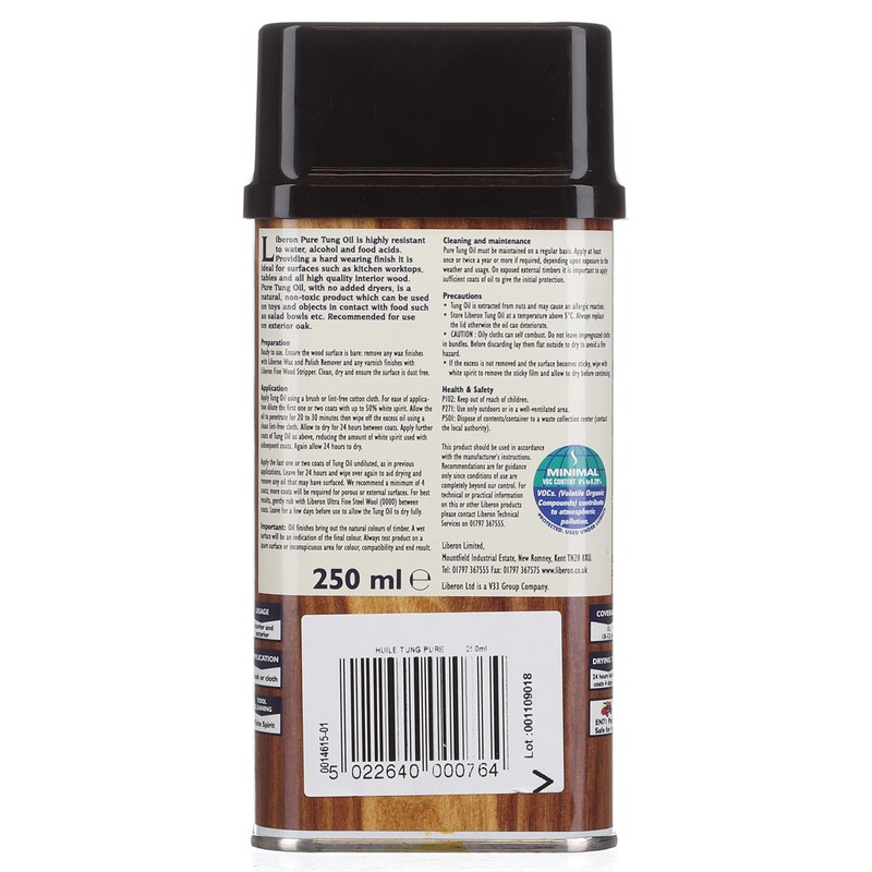 Liberon Pure Tung Oil, 250 ml
