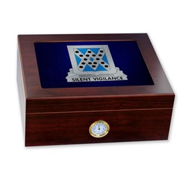 ExpressItBest Premium Desktop Humidor - Glass Top -US Army 524th Military Intelligence Battalion, DU