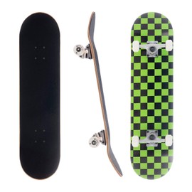 Awaken 8 Inch Complete Skateboard - Green Checkerboard