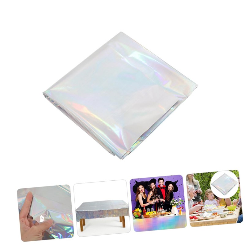 Alipis 3 pcs Iridescent Table Covers Rectangle Tablecloths for Party