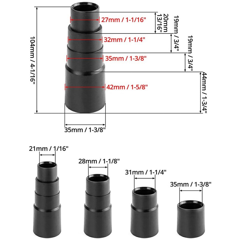 5X Dust Extractor Hose Adapter for Circular Saws Universal Vacuum