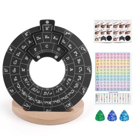 Circle of Fifths Wheel Guitar Accessories with Melody Chord Chart Music Theory Book, Progression Wheel for Musical Learning (Black)