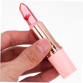 Ipetboom 2pcs Changing Moisturizer Lipstick Real Flower Flakes Jelly Lemon Flavor for Hydration and Shine for Daily Use