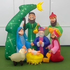 7 Ft Christmas Inflatable Outdoor Decorations Inflatable Nativity Scene