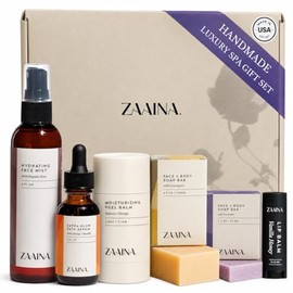 ZAAINA Set De Regalo De Spa Para Ella Kit De Spa Relajante Para Mujer, Paquete De Cuidado Personal Para Manos, Baño Y Cuerpo En Casa, Regalos De