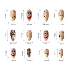 24Pcs Press On False Nails Short, Fake Nails Almond Glue On Nails, False Nails With Glue, Square Press On Nails Art Manicure Decoration Fake Nails Acrylic Nails Cute Cartoon Nails for Women And Girls