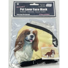 Pet Lover Cavalier King Charles Spaniel Dog Lover's Face Mask Double Stitch Triple Filter
