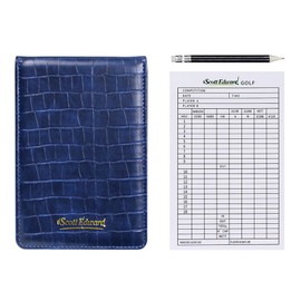 Scott Edward Golf Scorecard Cover Leather Scorecard Holder with Statistics and Score Tracking, Waterproof, Soft, Thick