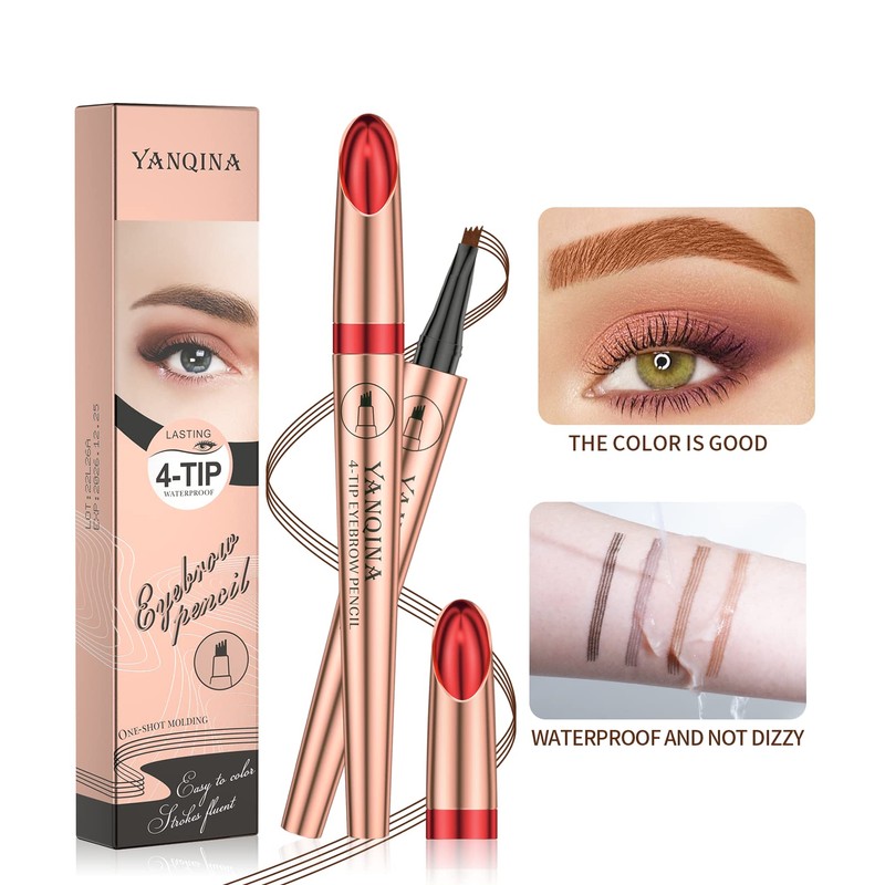Anifer Liquid Microblading Dark Brown Eyebrow Pencil. - Waterproof, Long-Lasting,
