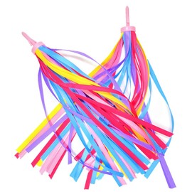 obqo 2 pcs Childrens Bike Streamers Rainbow Bicycle Handlebar Streamers Bike Grips Tassels Ribbons Kids bike Accessories