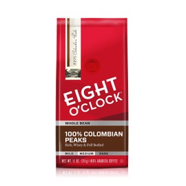 Eight O'Clock Whole Bean Coffee, Colombian Peaks, 11 Ounce