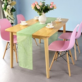 WedDecor Hessian Burlap Table Runner, 33cm x 275cm Natural Jute Table Runner Roll For Wedding Party, Farmhouse, Table Decor Jute Woven Fabric Sewed Edge, Sage Green