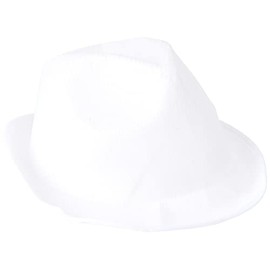 eBuyGB Pack of 10 Unisex Fedora Gangster Panama Trilby Hat Ideal for Fancy Dress or Sun Hat - White