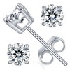 CG&KYGG Moissanite Stud Earrings for Men Women, 18K White Gold