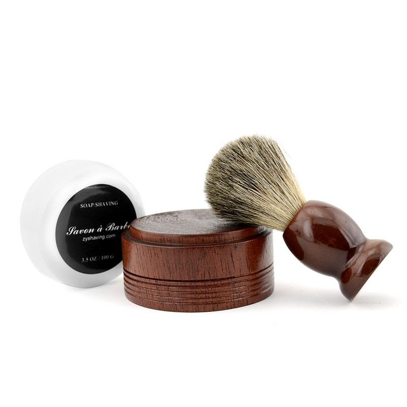 Pure Badger Hair Shaving Brush Natural Wood Mug Bowl Hand-Made