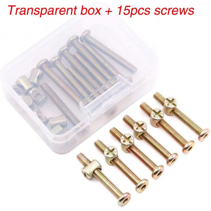 15 Sets Furniture Bolt Nut Set M6 Hex Socket Cap