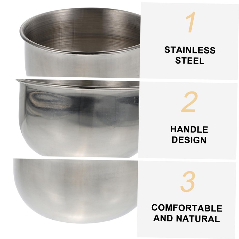 BIUDECO Elegant Men's Shaving Bowl Handle Stainless Steel Bowl for