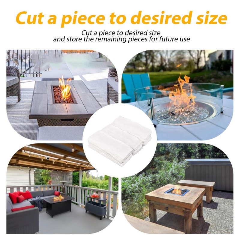 Pack of 24 Ceramic Wool for Table Fireplace, for Indoor