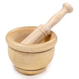 Space Home - Mortar with Pestle - Mortar and Wooden Hammer - Diameter 14 cm