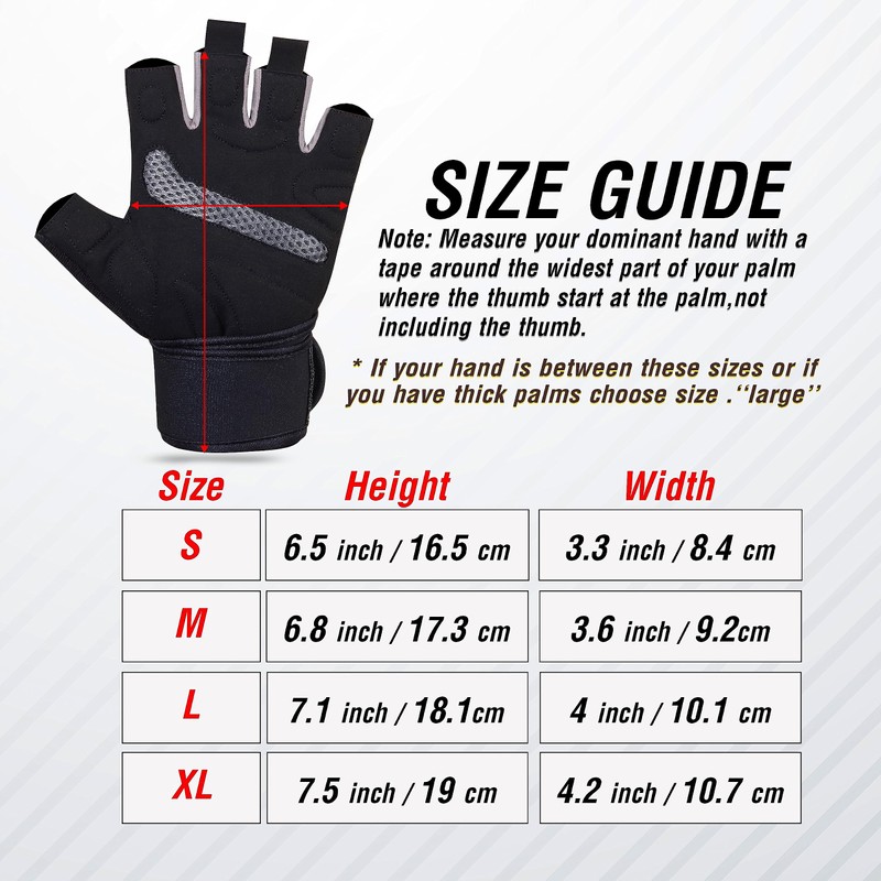 H Force LTD Gym Gloves (Long Wristband, Medium)