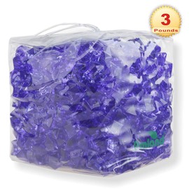 PMLAND Clear Fake Ice Rocks – 550 Pcs Large Purple Acrylic Gems Crushed Plastic Diamonds, 3 Lbs / 2.25 Quarts Bulk Vase Filler for Centerpieces Wedding Theme Décor Aquarium Table Scatter