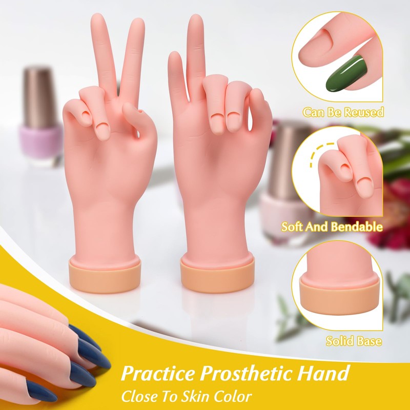 krofaue Nail Practice Hand - Practice Nail Tips Art Trainer