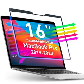 Removable Blue Light Screen Protector Compatible With MacBook Pro 16" 2019, 2020 | Easy On/Off Laptop Screen Protector Filter Blue Light Blocking Filter