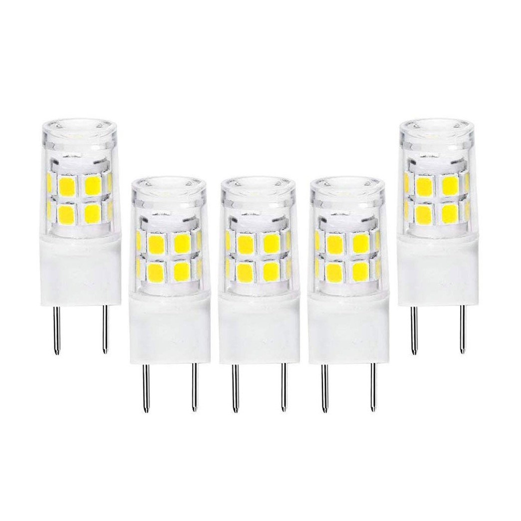 G8 LED Bulb, G8 Bi-pin Base, 20W Halogen Bulb Replacement, 2.2W, AC120V, for Under Counter Kitchen Lighting, Under-Cabinet Light, 5-Pack (White 6000K)