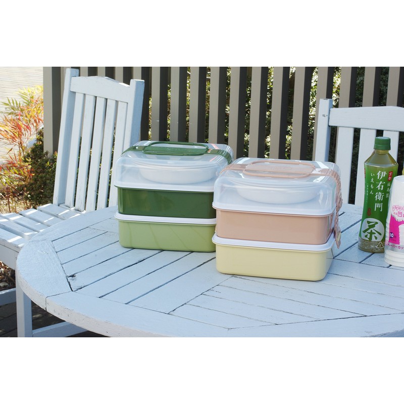 sanko- Plastic Lunch Boxes Family Size Rio Pack L Shape