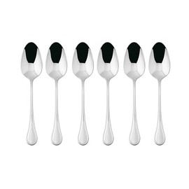 Sambonet Royal 52563A37 Set di Cucchiaini Moka, Caffè, Cucchiaini da Dessert Monoblocco in Acciaio Inox 18/10, Lavabile in Lavastoviglie, 6 pezzi