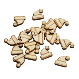 60 Pieces Mini Wood Stud Earring Blanks Wooden Jewelry Accessories (Santa Hat)