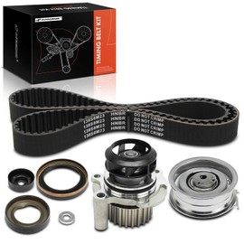 A-Premium Engine Timing Belt Kit with Water Pump Compatible with Volkswagen Jetta 1999-2008/2011-2015, Golf 1999-2006, Beetle 1998-2005, Golf City 2007-2010, Jetta City 2007-2008 - SOHC 2.0L