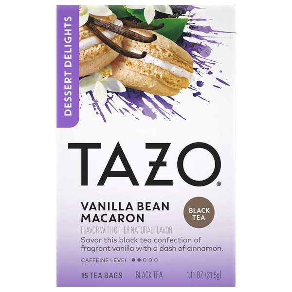 Tazo Dessert Delights Tea Vanilla Bean Macaron Sugar and Calorie Free 15 Count