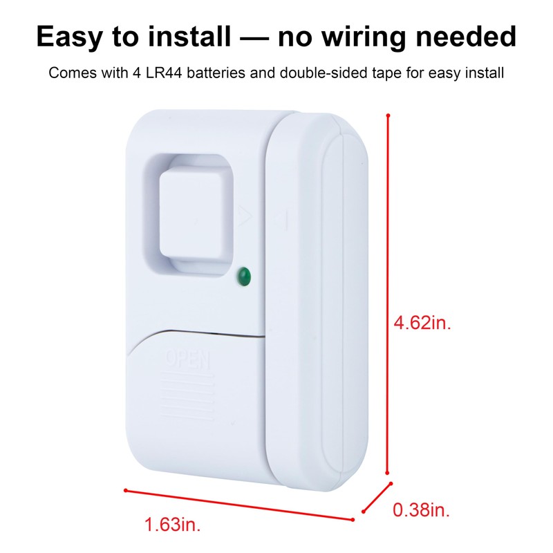 GE Personal Security Window and Door Alarm, 4 Pack, DIY