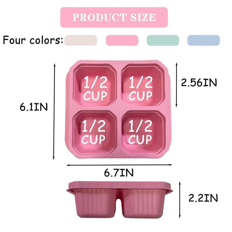 4Pack Snack Box, 4-Compartment Bento Boxs, Compartment Lunch Box, Reusable