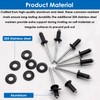 smseace 260pcs 1/8" x 3/8" Black Pop Rivets with 304