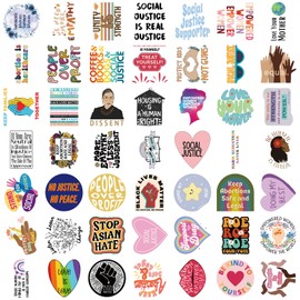 50 Pcs Social Justice Stickers Pack Social Worker Stickers Social Work Values Stickers Women and Children Rights Stickers for Water Bottle Laptop Journal Stickers Social Workers Gift