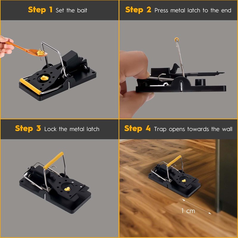 WisProtek Mouse Traps,6 Pack Heavy Duty Reusable Rat Traps that
