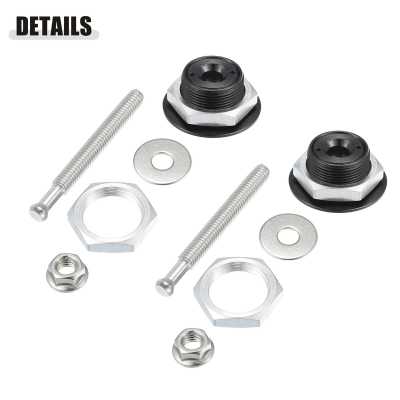 X AUTOHAUX Black Bumper Aluminum Alloy Hood Pin Lock Push