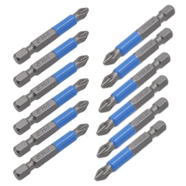 Joyangy 12pcs PH2 Magnetic Screw Head Screwdriver Bit Set, Alloy Steel PH2 X 50mm Long Phillips Drill Bits, 1/4 Hex Shank Anti Slip Drill Bits for Electric Hand Screwdrivers