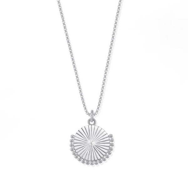 Boma Jewelry Sterling Silver Sunburst Coin Pendant Necklace, 24 Inches