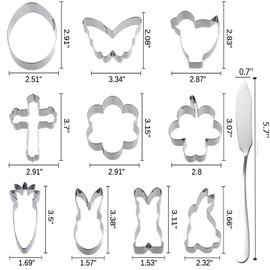 10 Pack Stainless Steel Mini Cookie Cutters Set