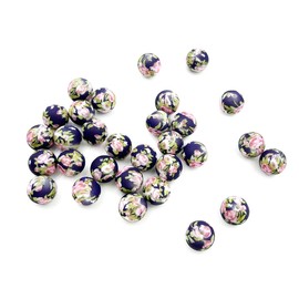 30 abalorio impresas de camelia de 15 mm de silicona impresas con flores para hacer joyas, llaveros, pulseras, cordones para hacer abalorio de primavera, estilo A